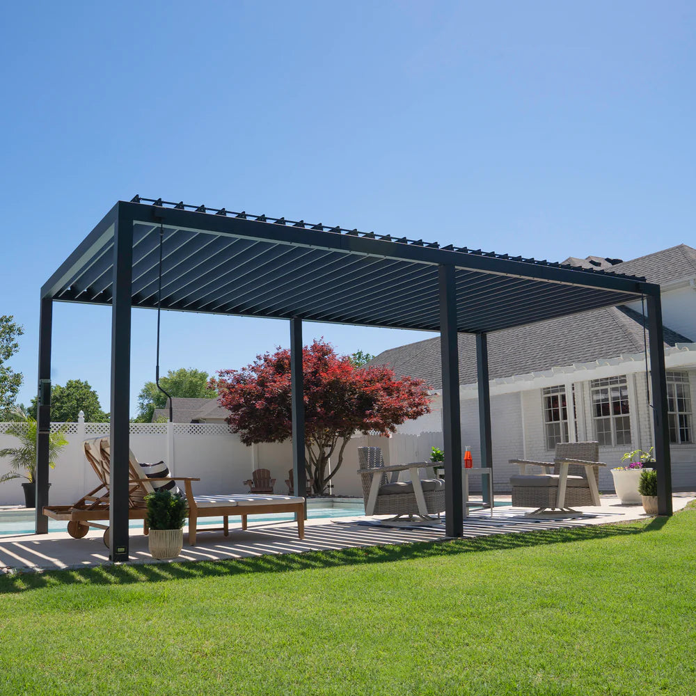 SukeOutdoor Aluminum Louvered Pergola