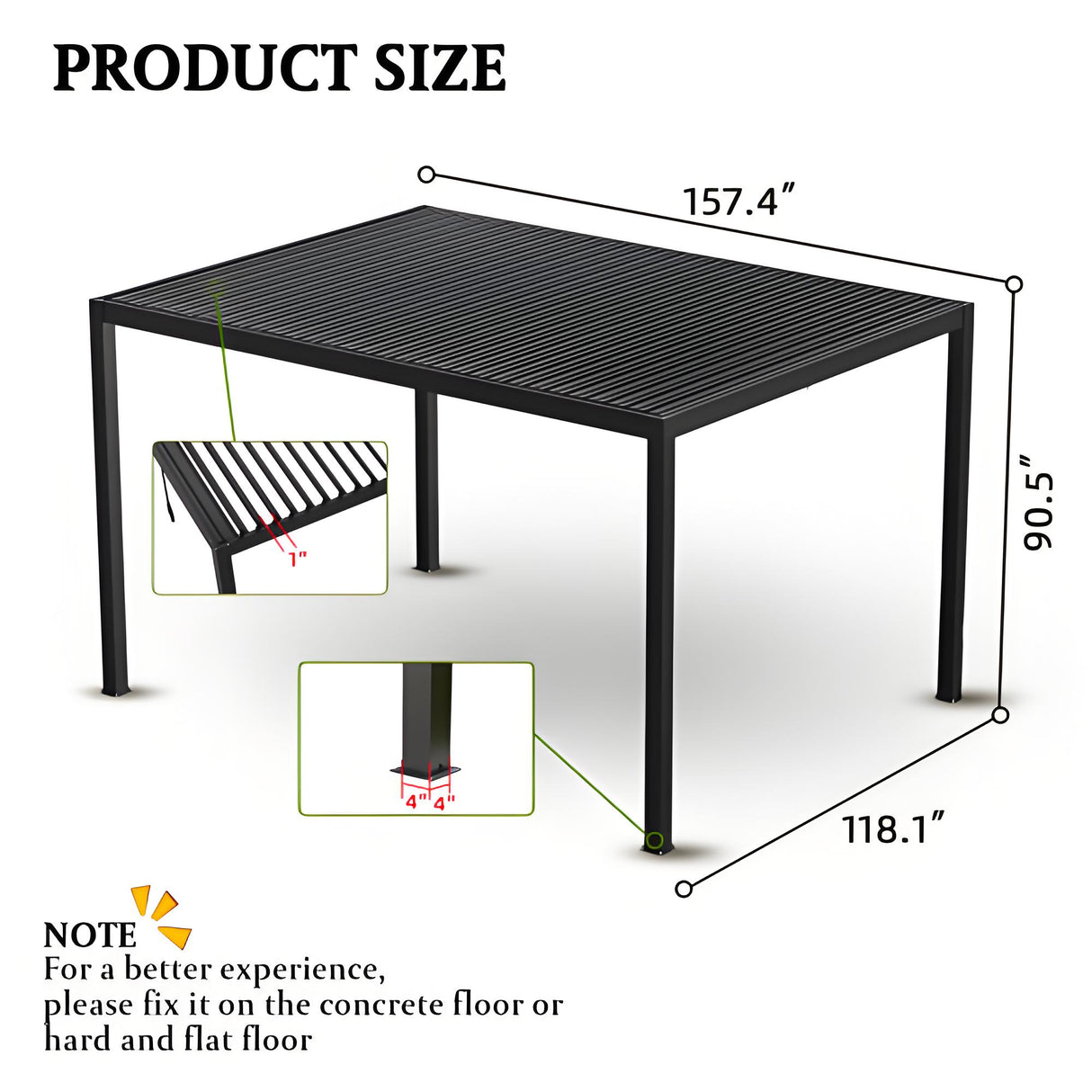 SukeOutdoor Aluminum Louvered Pergola