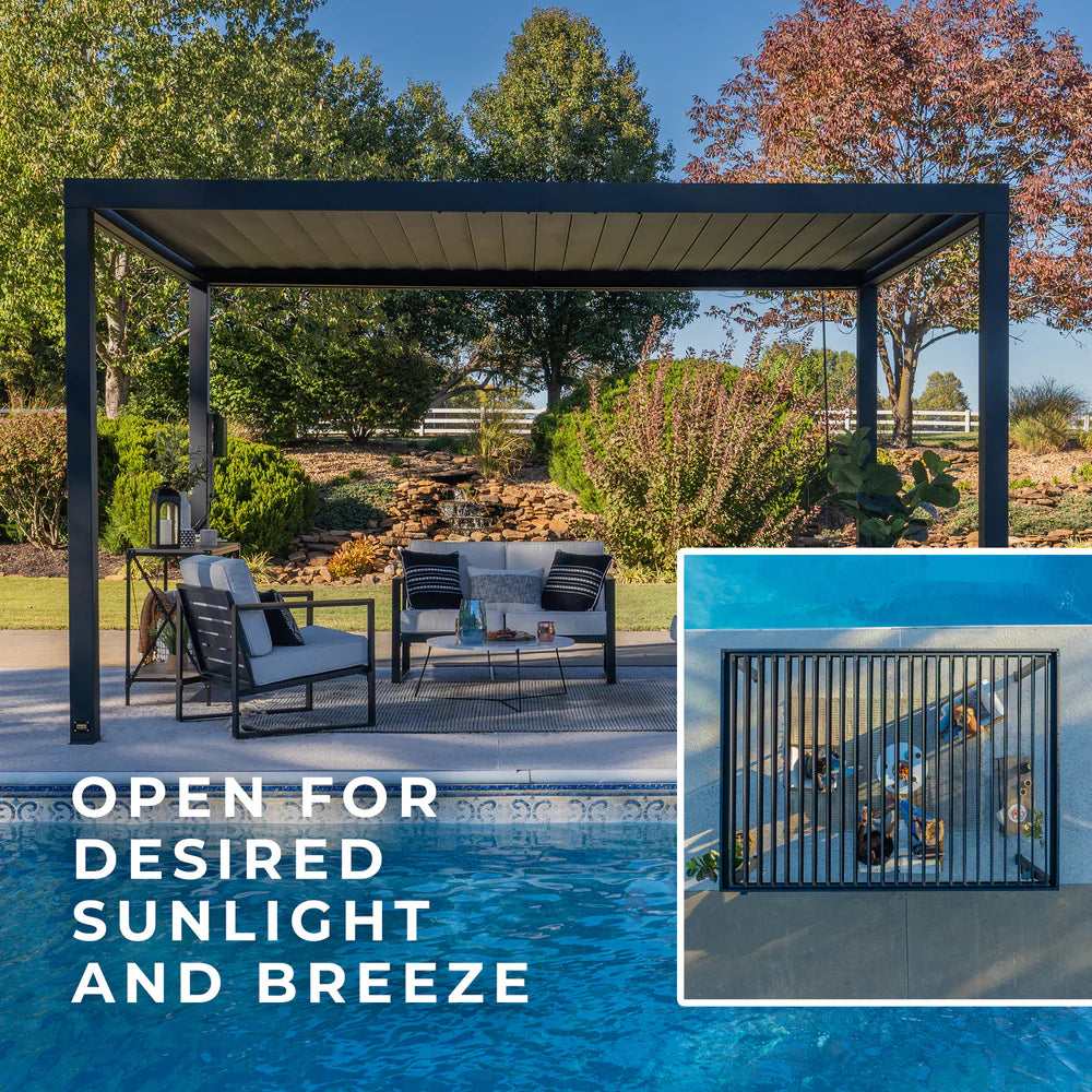 SukeOutdoor Aluminum Louvered Pergola